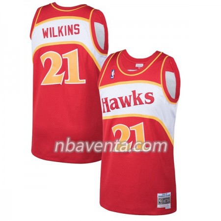 Camiseta Hombre Atlanta Hawks Dominique Wilkins 21 Hardwood Classics Rojo Swingman